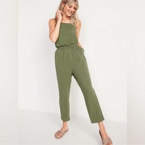 Old Navy Waist-Defined Sleeveless Cropped Cami Jumpsuit
